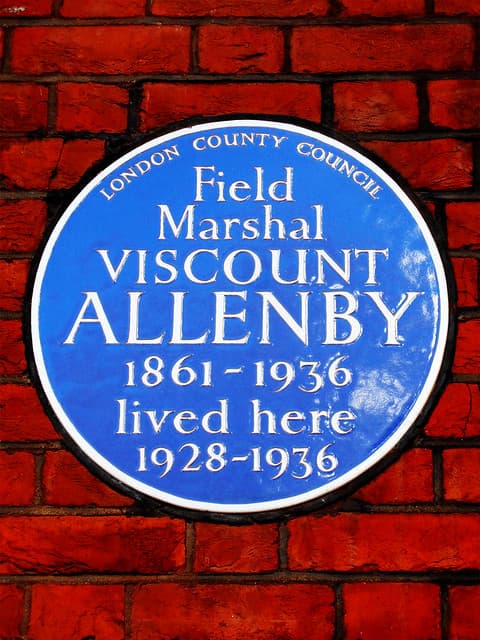 Edmund Allenby blue plaque