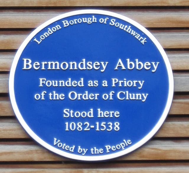 Bermondsey Abbey blue plaque