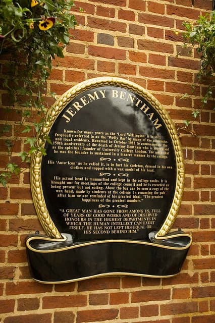 Jeremy Bentham black plaque