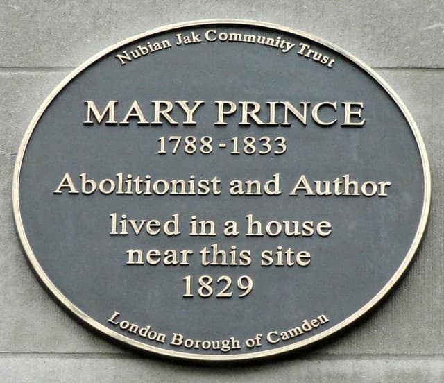 Mary Prince bronze plaque
