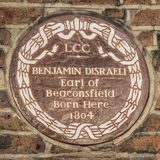 Benjamin Disraeli brown plaque