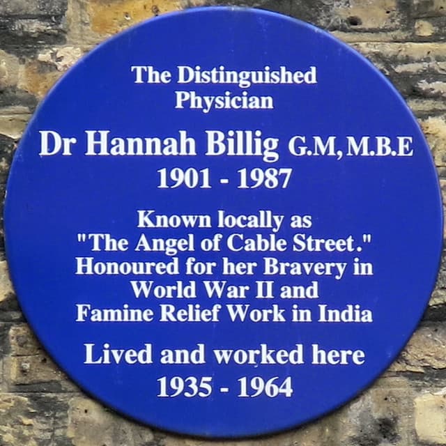 Hannah Billig blue plaque