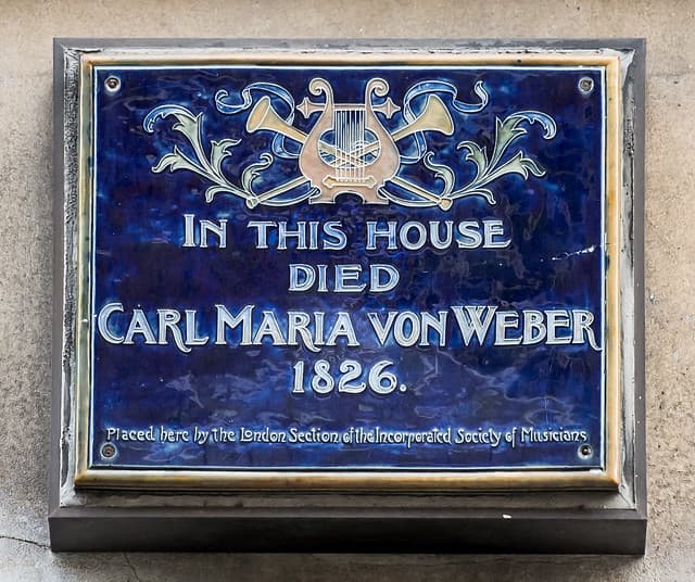 Carl Maria von Weber blue plaque