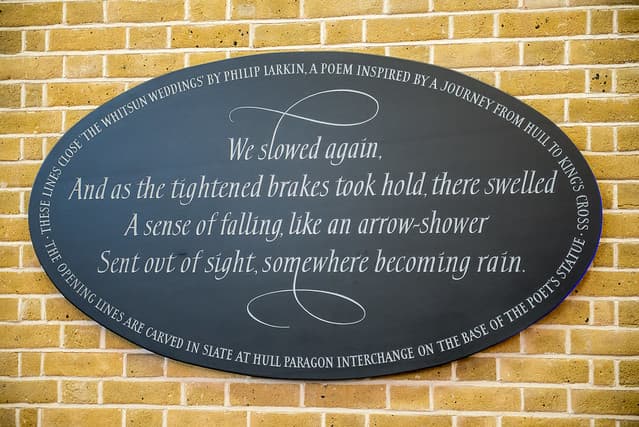 Philip Larkin black plaque
