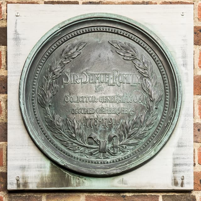 Samuel Romilly black plaque
