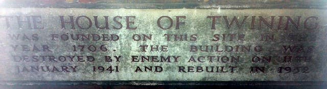 House of Twining stone plaque