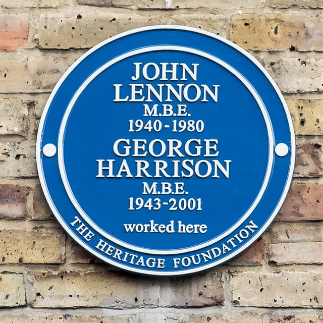 John Lennon and George Harrison blue plaque