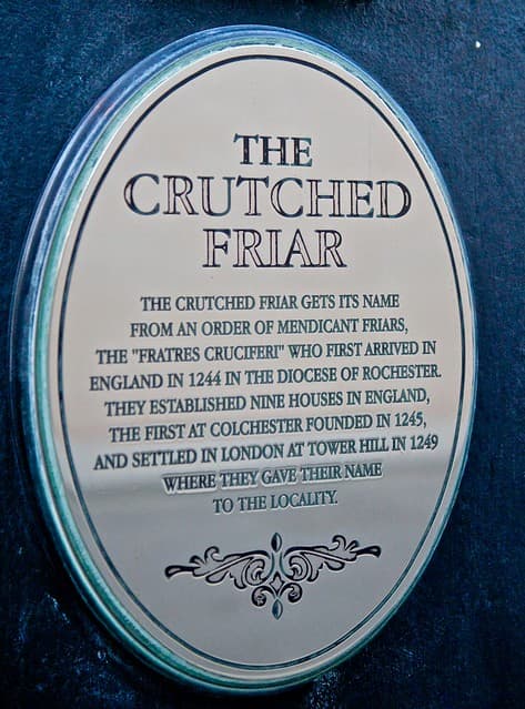 Crutched Friar brushed metal plaque