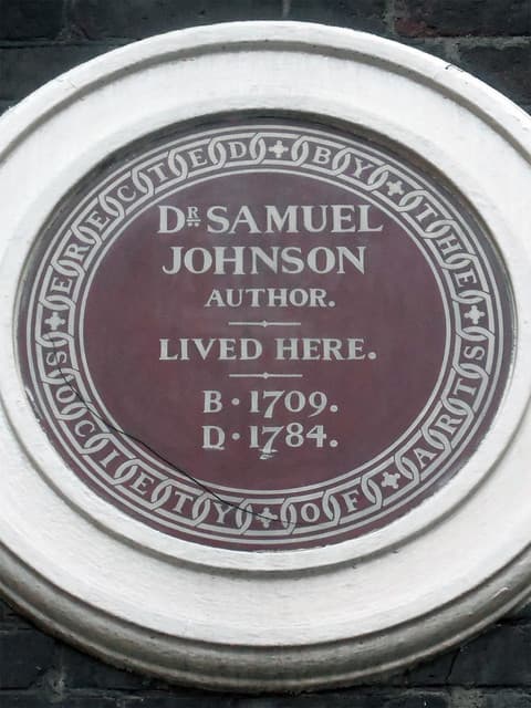 Samuel Johnson brown plaque