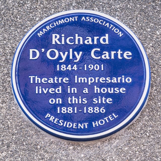 Richard D'Oyly Carte blue plaque