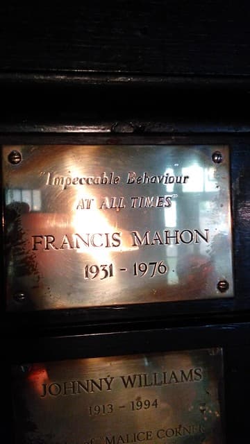 Francis Mahon brass plaque