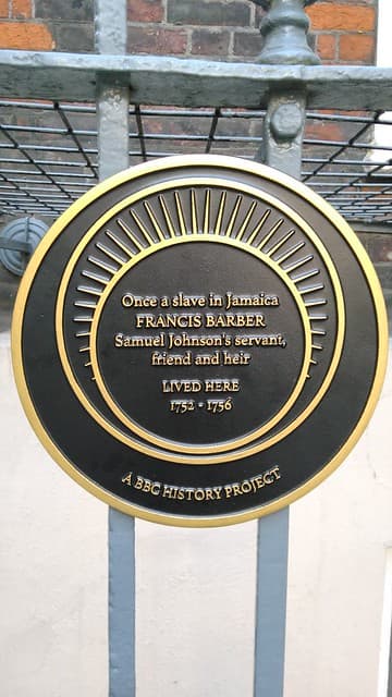 Francis Barber plaque