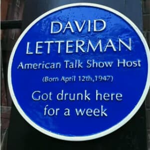 David Letterman blue plaque