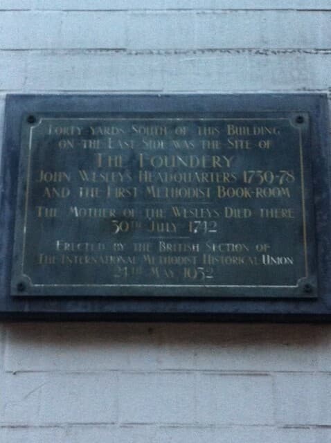 John Wesley and Susanna Annesley black plaque