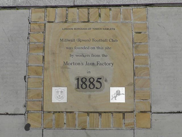 Millwall Football Club stone plaque
