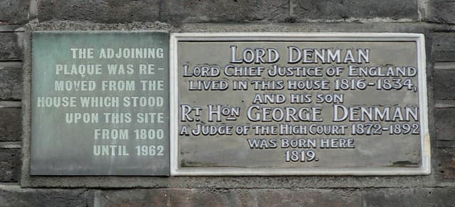 George Denman and Thomas Denman brown plaque