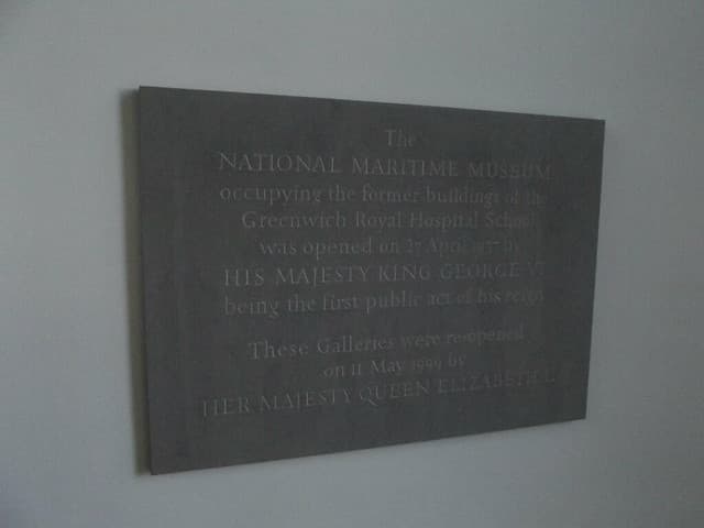 George VI, Elizabeth II, National Maritime Museum, and Royal Hospital School, London bronze plaque