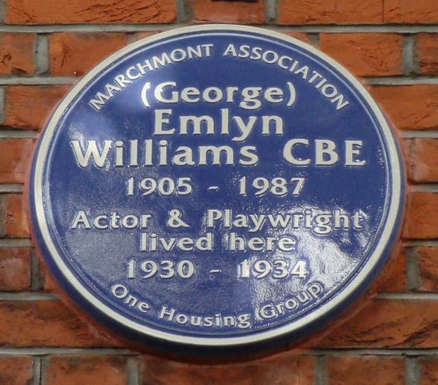 George Emlyn Williams blue plaque