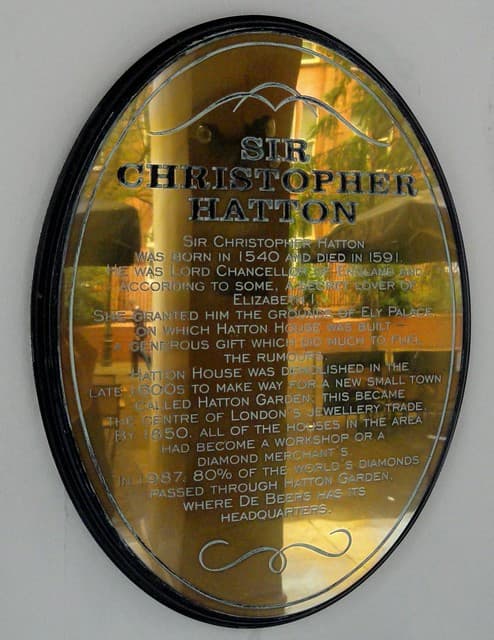 Christopher Hatton brass plaque