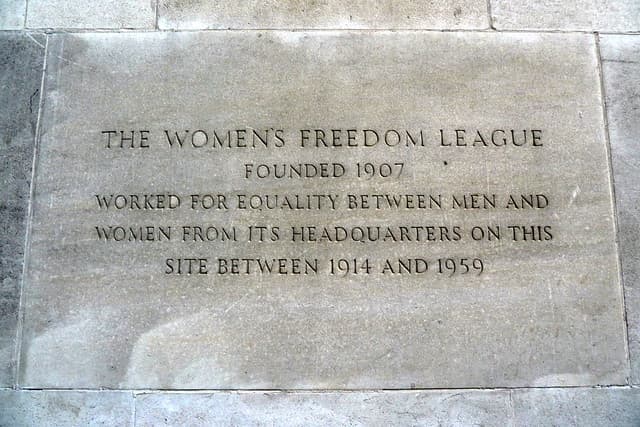 Women’s Freedom League stone plaque