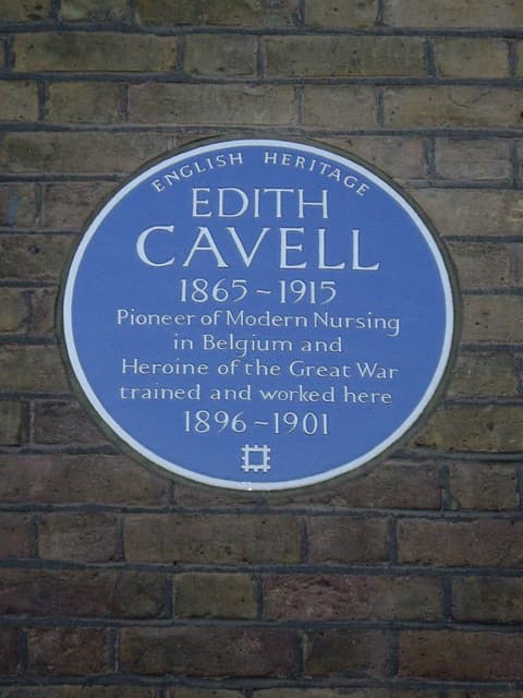 Edith Cavell blue plaque