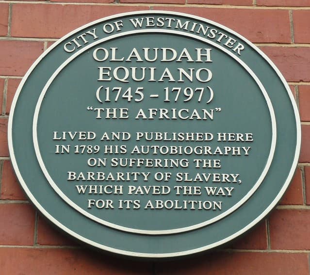 Olaudah Equiano green plaque