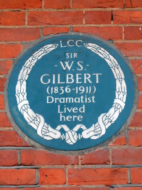 W. S. Gilbert grey plaque