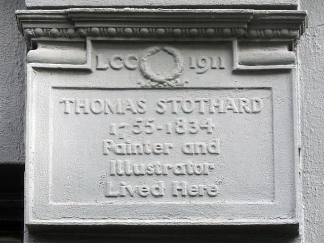 Thomas Stothard black plaque