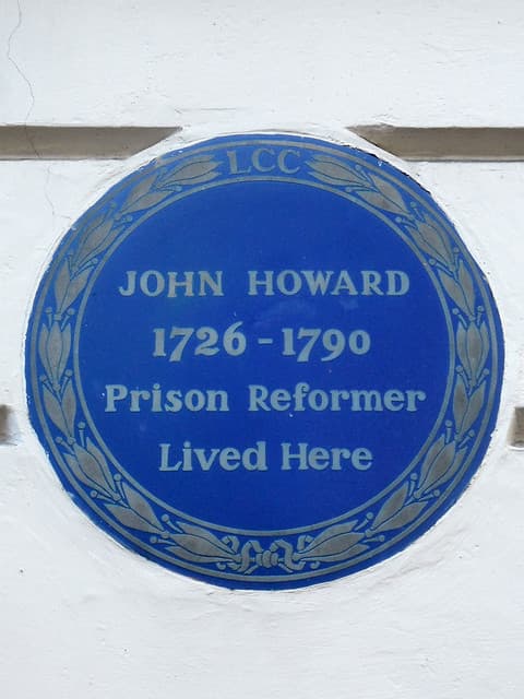 John Howard blue plaque