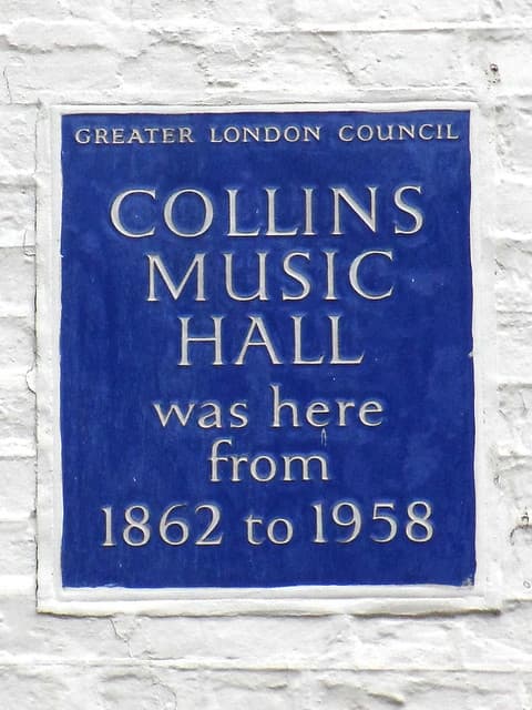 Collins Music Hall blue plaque