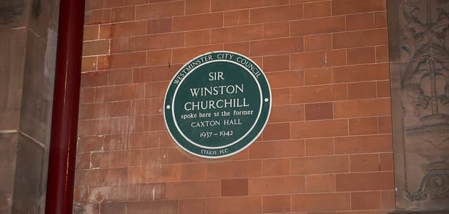 Winston Churchill green plaque