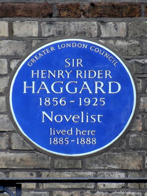 H. Rider Haggard blue plaque