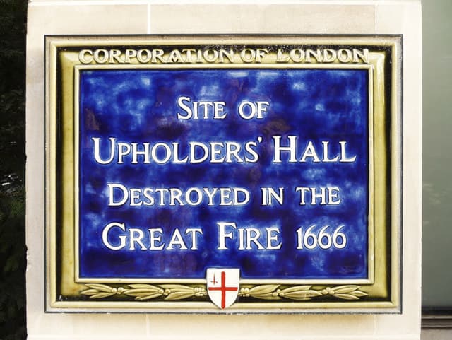 Upholders' Hall blue plaque
