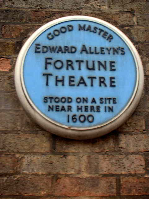 Fortune Theatre and Edward Alleyn blue plaque