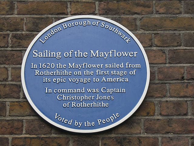 Christopher Jones and Mayflower blue plaque