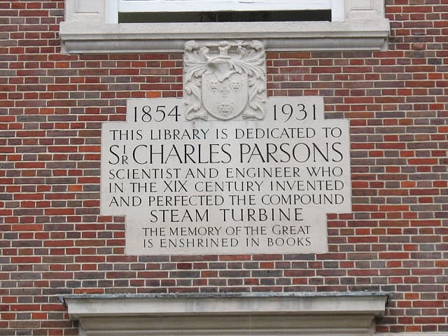 Charles Algernon Parsons stone plaque