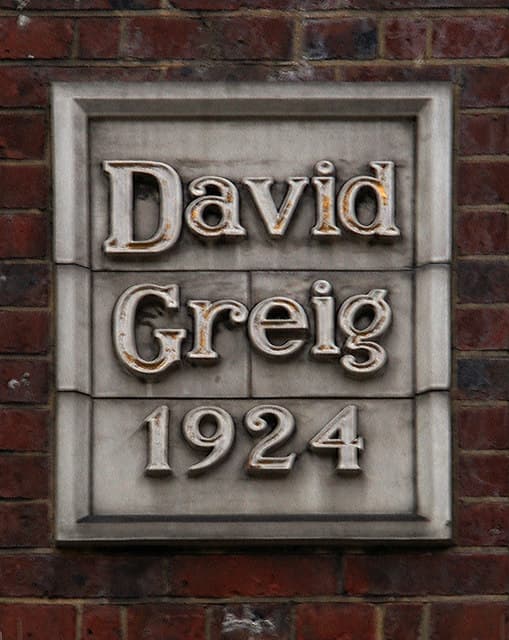 David Greig white plaque