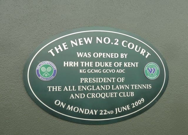 No. 2 Court blue plaque