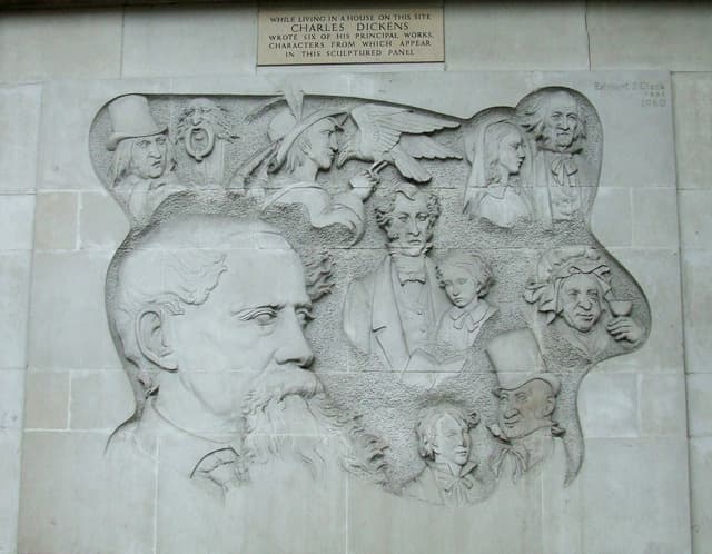 Charles Dickens white plaque