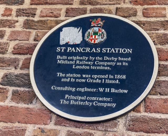 St Pancras railway station, London and St Pancras Station blue plaque