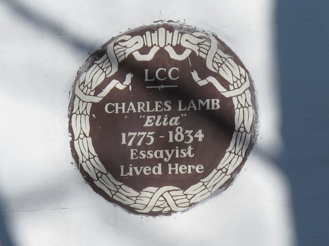 Charles Lamb brown plaque