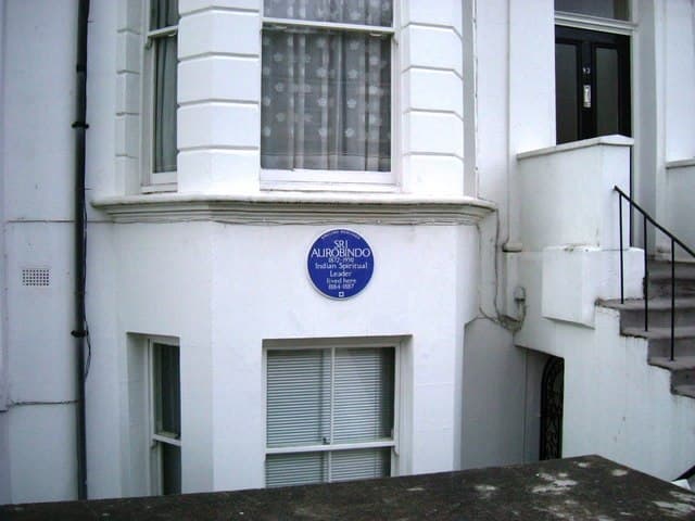 Sri Aurobindo blue plaque