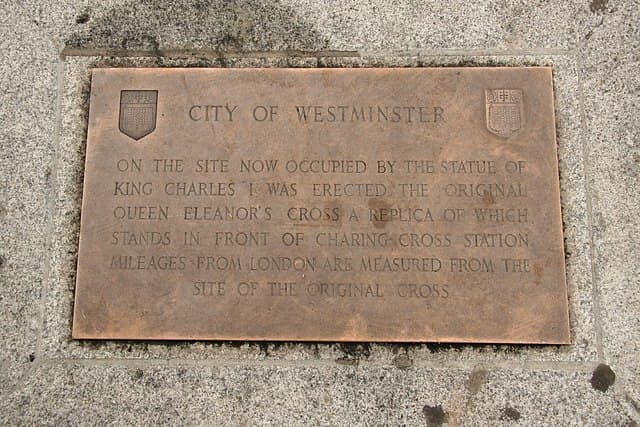 Queen Eleanor's Cross bronze plaque